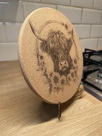 Highland Cow Cork Trivet