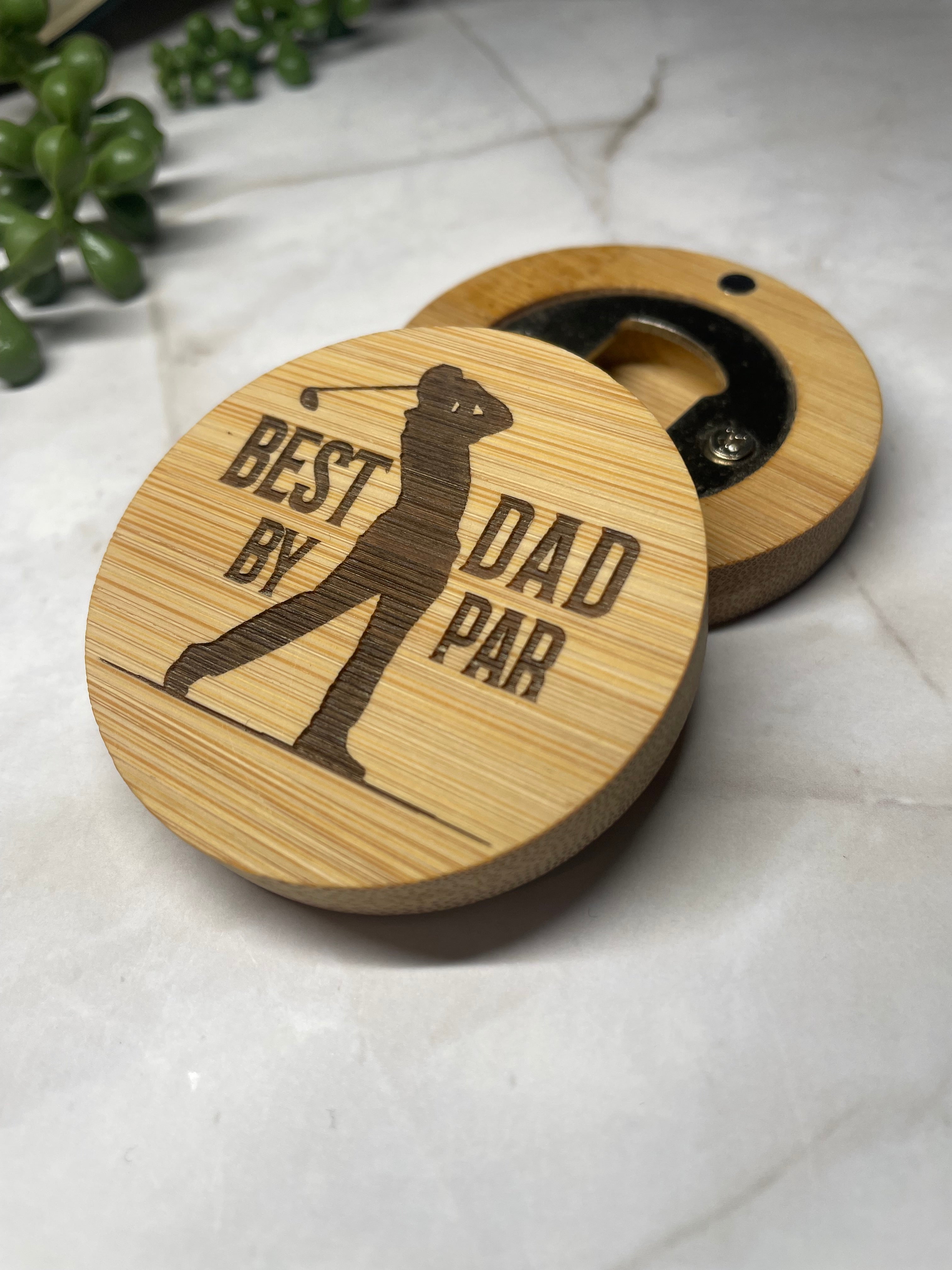Engraved Bamboo Magnetic Bottle Opener – Dad Gift