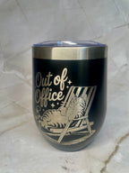 Out of Office Cat Engraved Stainless Steel Tumbler – Funny Cat Lover Cup