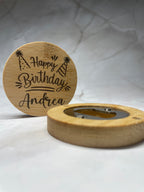 Personalised Bamboo Magnetic Bottle Opener – Happy Birthday Gift