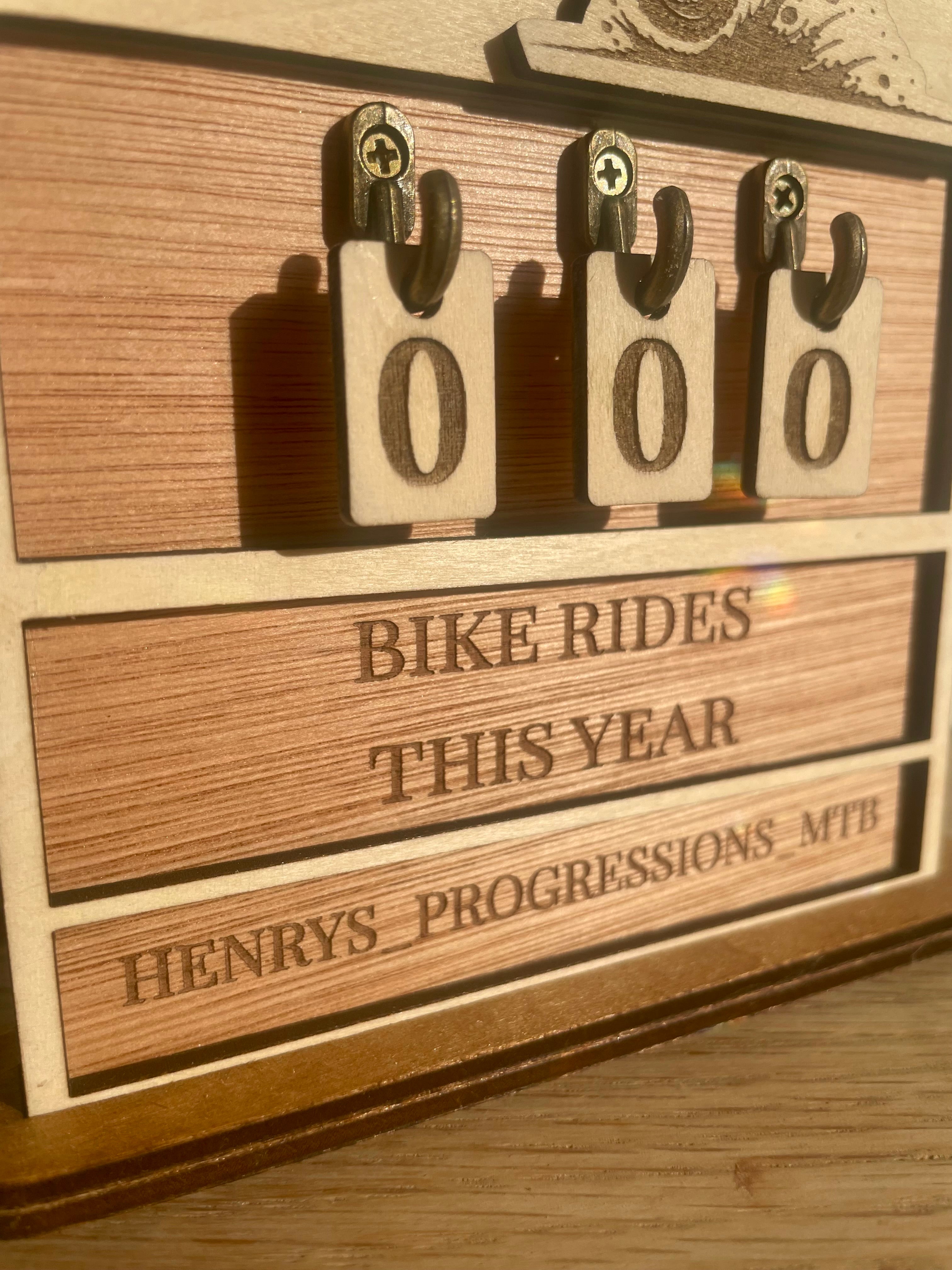 Personalised Ride Tracker with Number Tiles – Bike, Motocross or Motorbike Gift