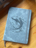 Koi Fish Engraved A5 Faux Leather Lined Notebook