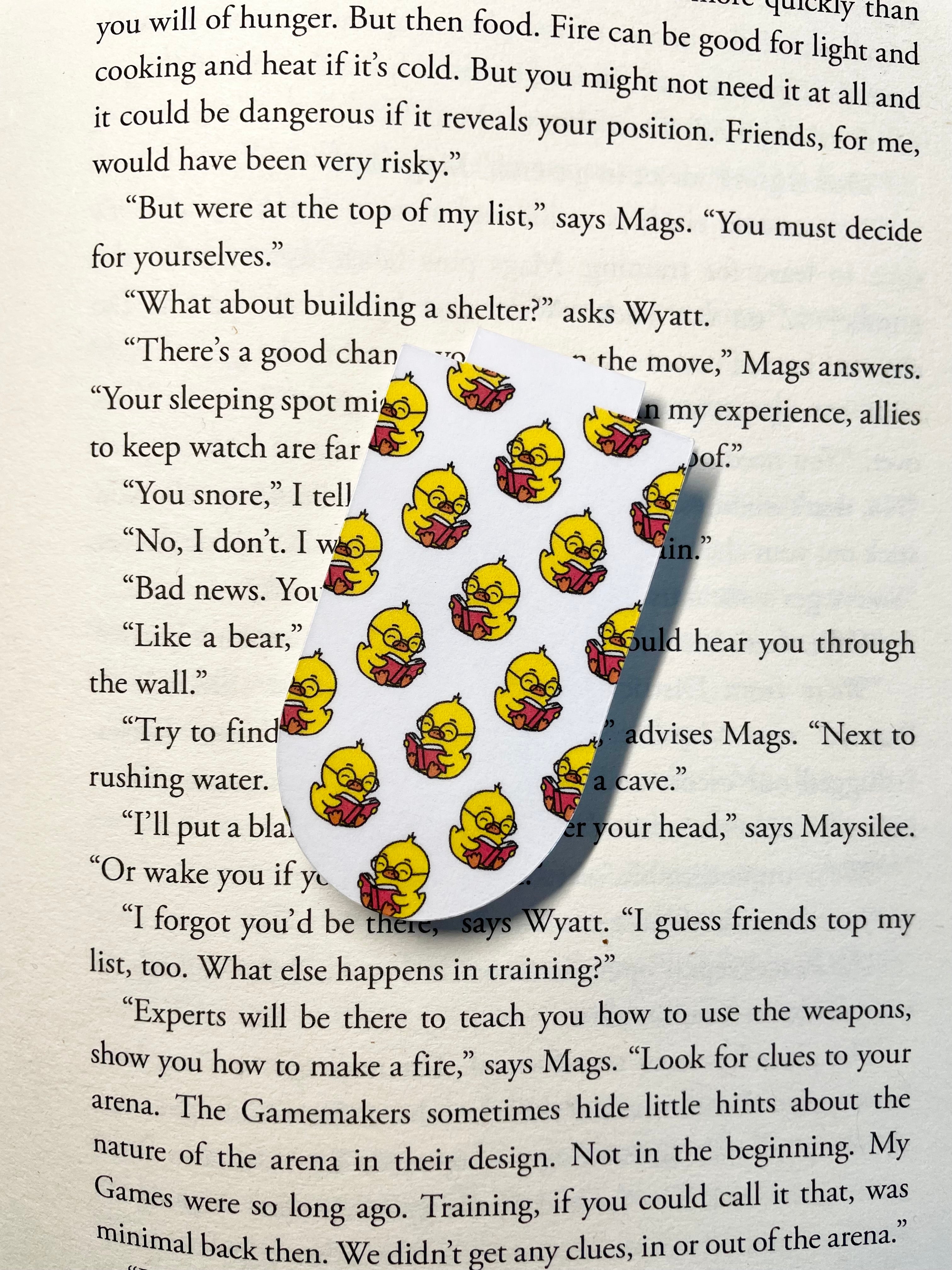 Yellow Chick Reading- Magnetic Bookmark