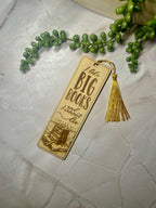 Engraved Wooden Bookmark – “I Like Big Books and I Cannot Lie” – Book Lover Gift – Rustic Basswood Page Marker with Tassel
