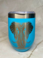 Elephant Engraved Stainless Steel Tumbler – Wildlife Drink Cup