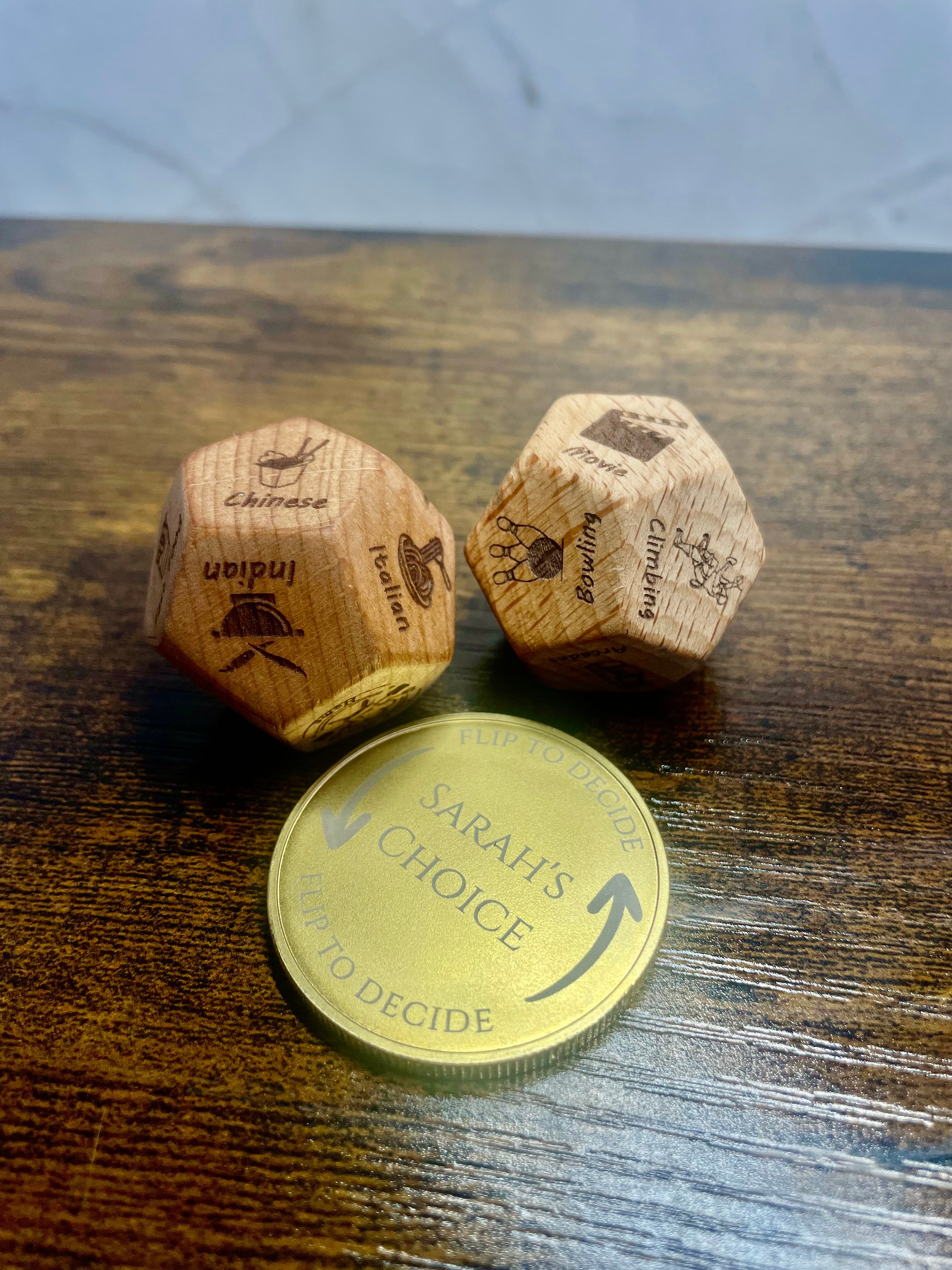Personalised Decision Dice | Date Night | Custom Food & Activity Dice | Couples Gift