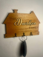 Personalised Wooden Family Key Holder – Custom Name or “Our Family” Wall Key Rack