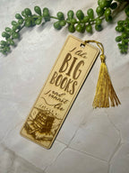Engraved Wooden Bookmark – “I Like Big Books and I Cannot Lie” – Book Lover Gift – Rustic Basswood Page Marker with Tassel