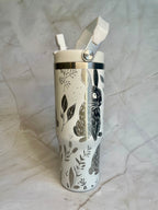 Rabbit Engraved Stainless Steel Tumbler – Woodland Animal Travel Mug