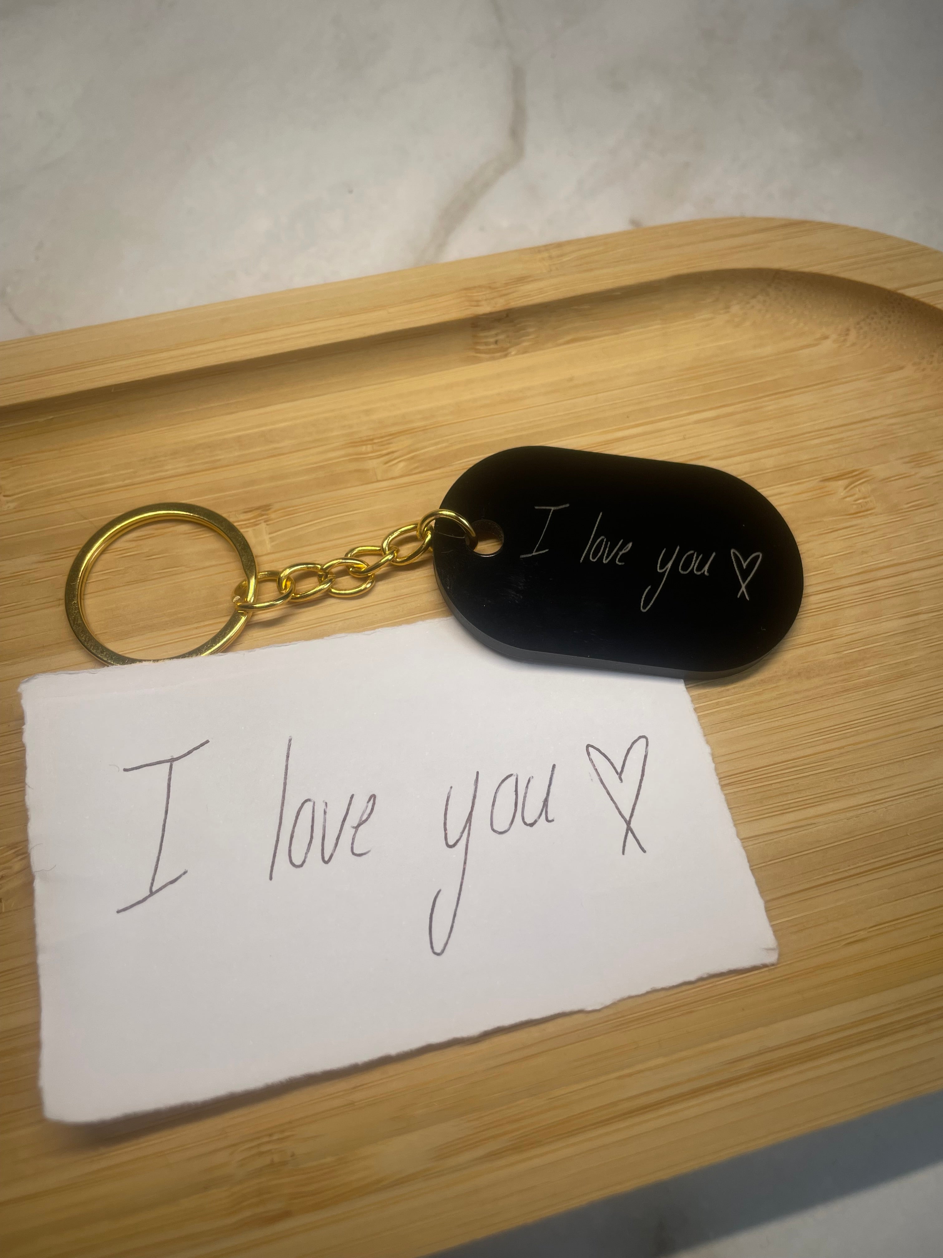 Personalised Acrylic Photo Keychain – Custom Photo & Handwritten Message