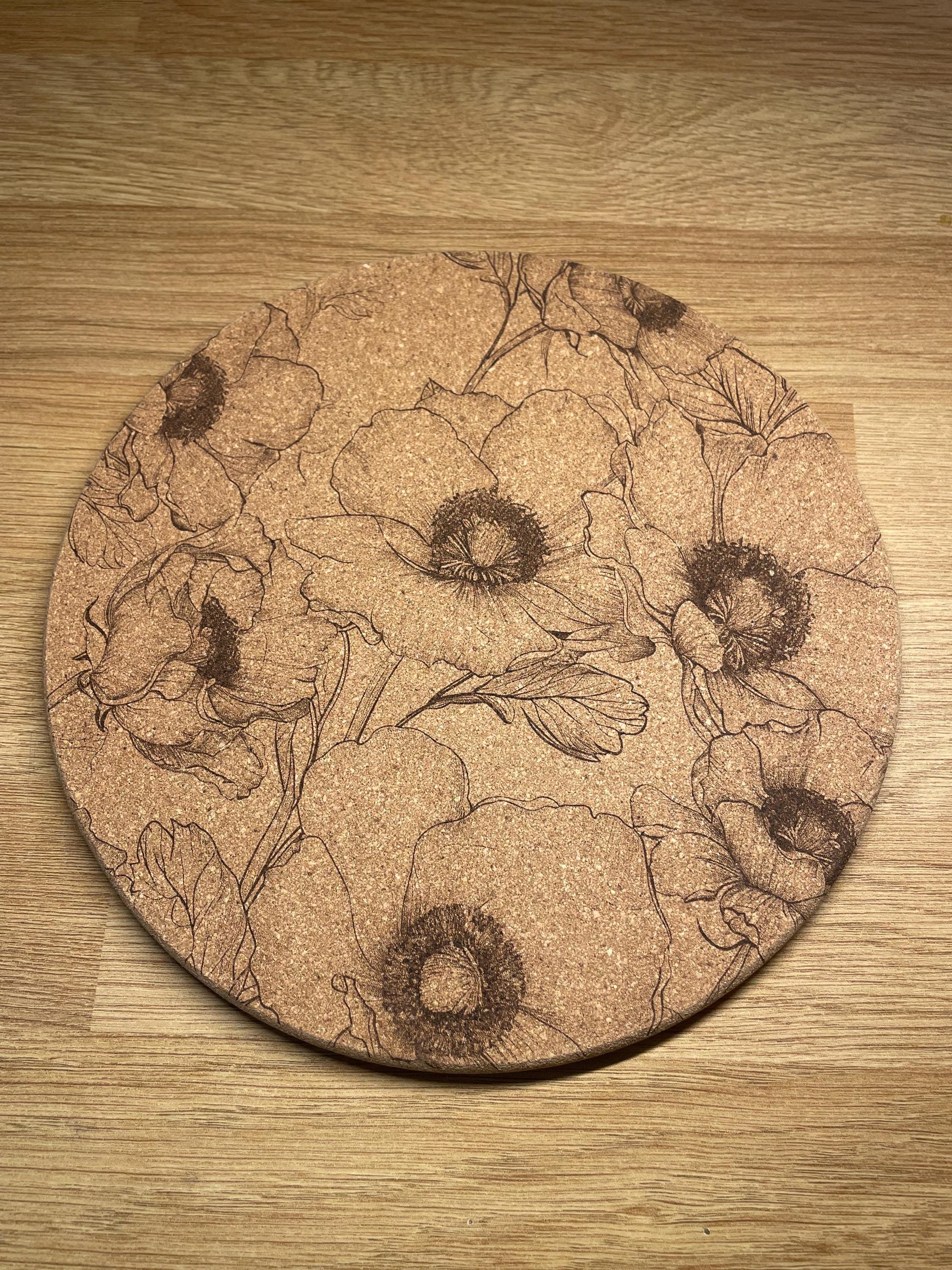 Floral Design Cork Trivet