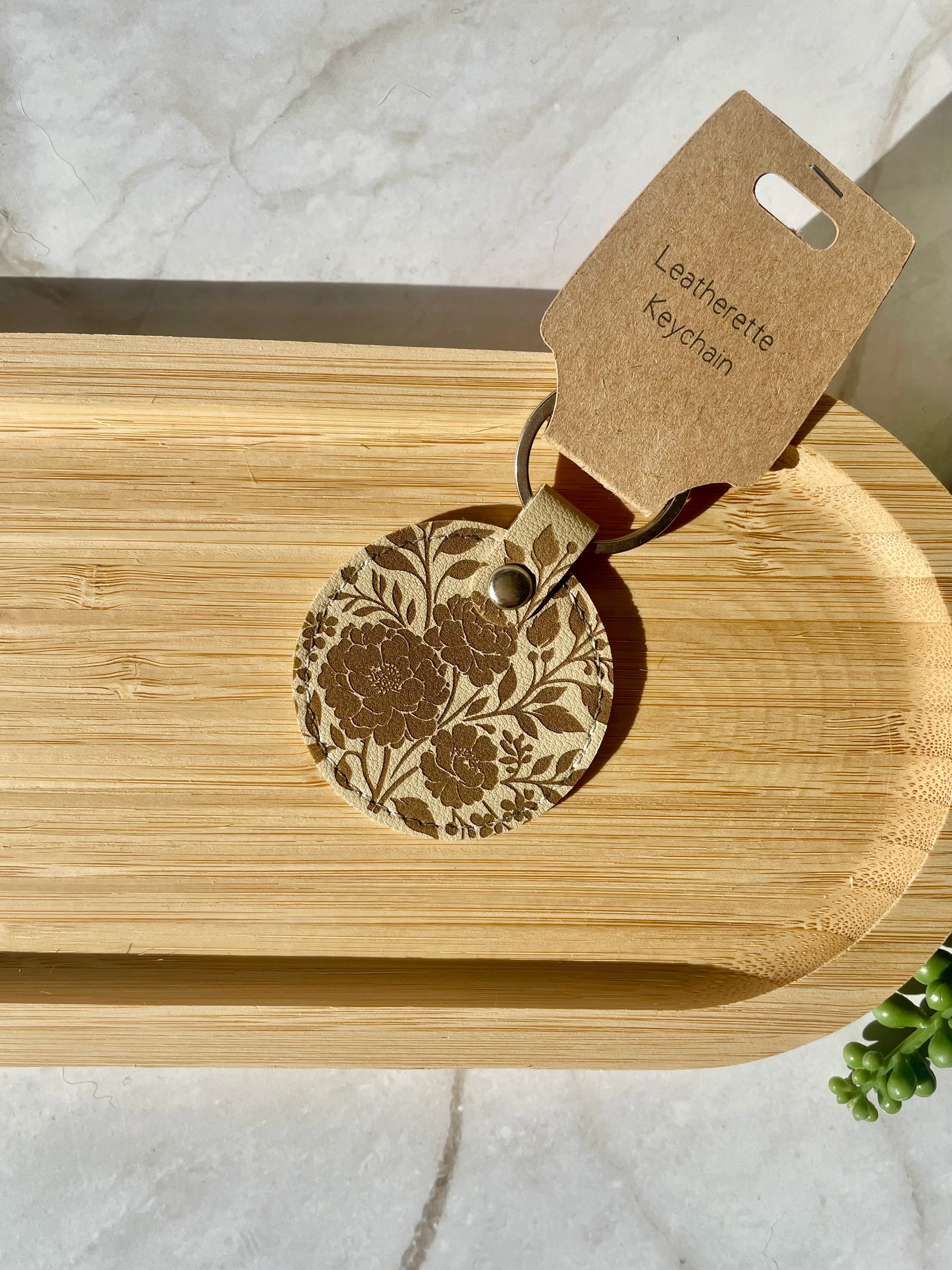 “First My Mother, Forever My Friend” Faux Leather Keychain – Floral Mum Gift