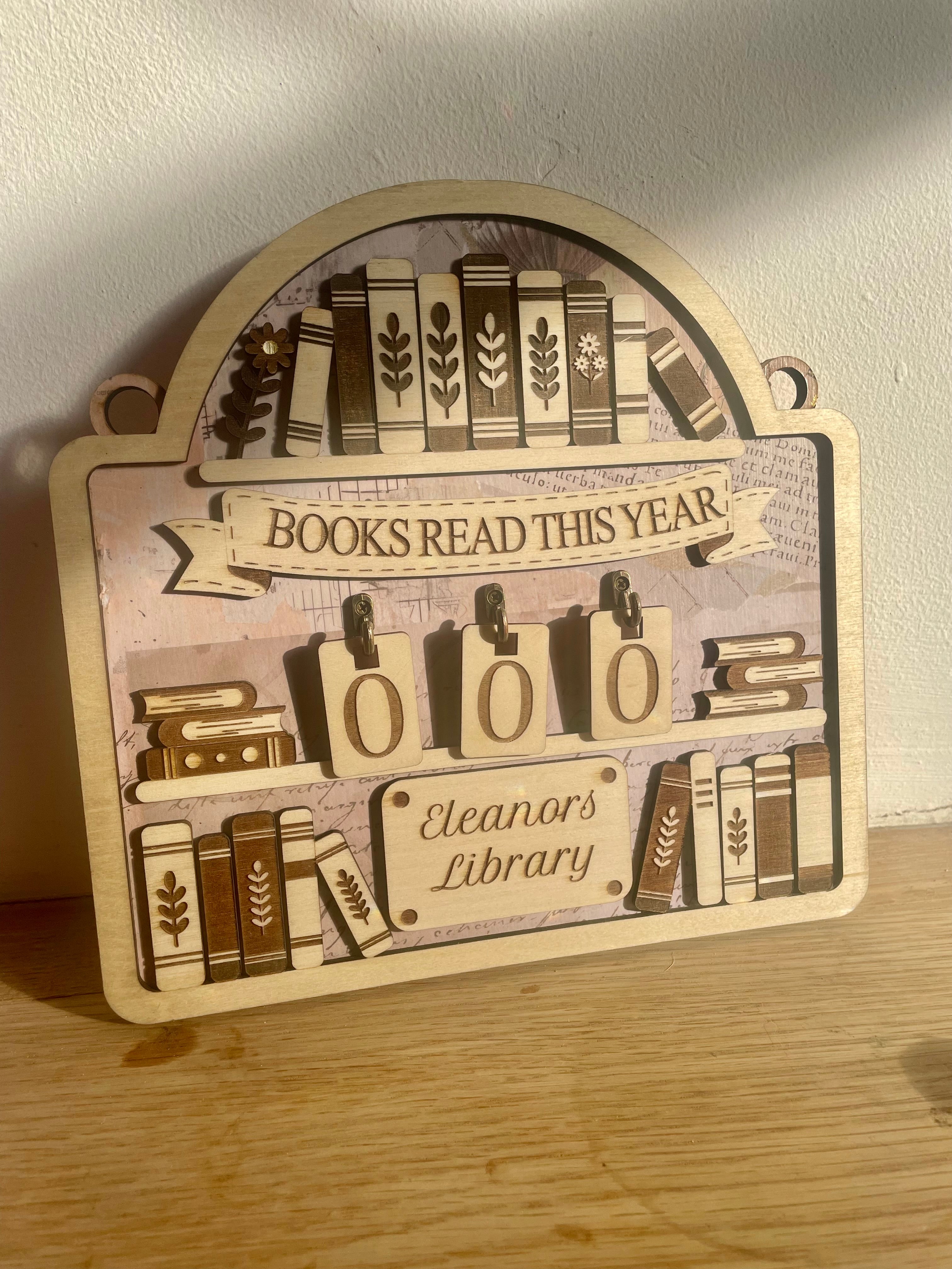 Personalised Books Read Tracker – Stand or Hanging Reading Counter Gift