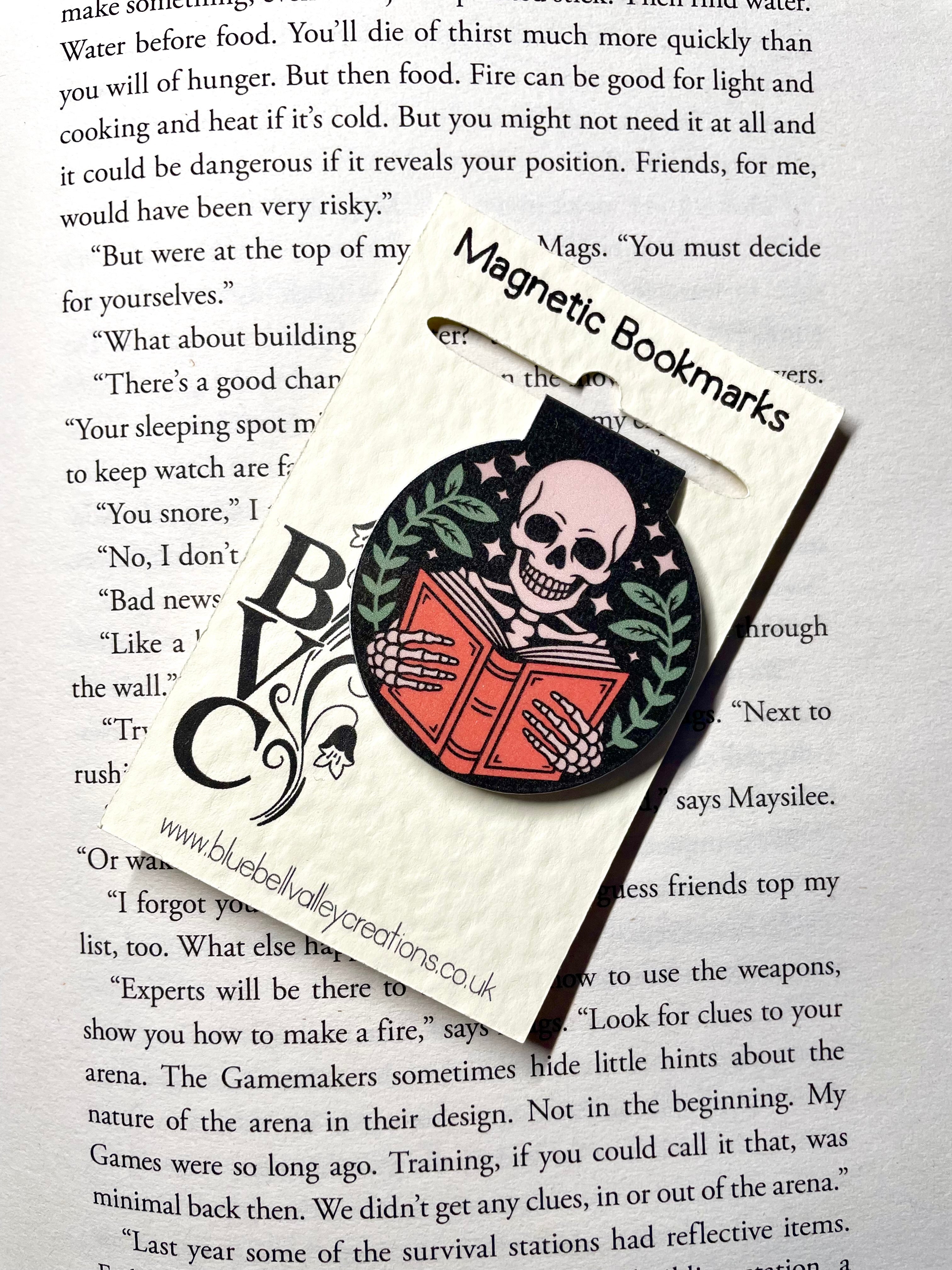Reading Skeleton- Magnetic Bookmark