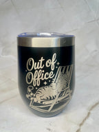 Out of Office Cat Engraved Stainless Steel Tumbler – Funny Cat Lover Cup