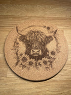 Highland Cow Cork Trivet