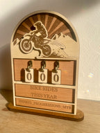 Personalised Ride Tracker with Number Tiles – Bike, Motocross or Motorbike Gift