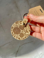 “First My Mother, Forever My Friend” Faux Leather Keychain – Floral Mum Gift