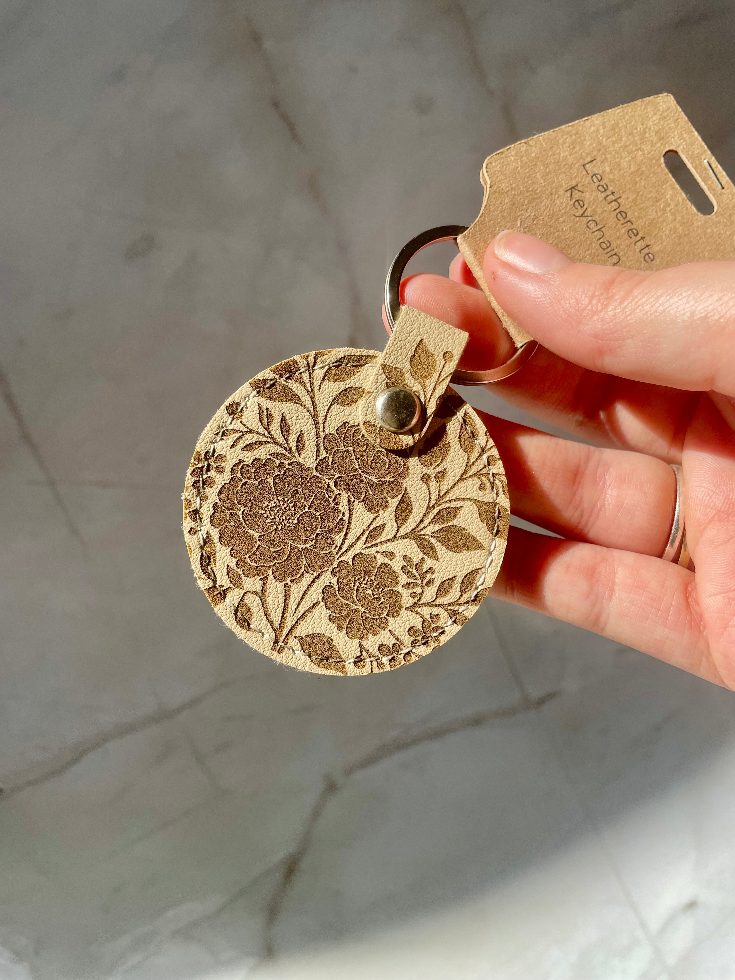 “First My Mother, Forever My Friend” Faux Leather Keychain – Floral Mum Gift