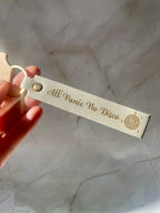 “All Panic No Disco” Faux Leather Keychain – Funny Sarcastic Keyring