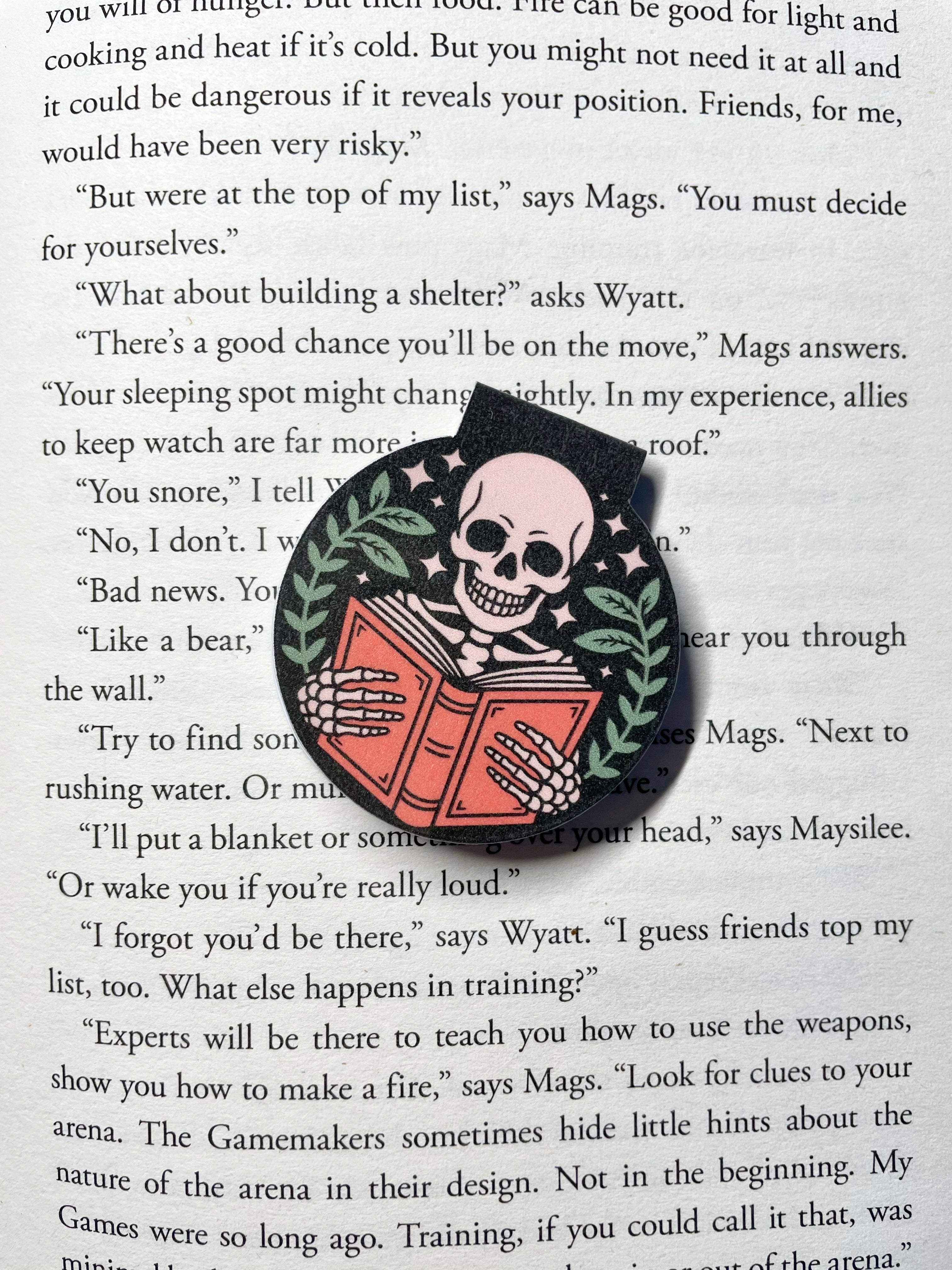 Reading Skeleton- Magnetic Bookmark