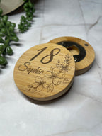 Personalised Bamboo Magnetic Bottle Opener – Custom Name & Age Birthday Gift