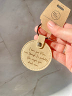 Funny Mum Floral Faux Leather Keychain – “I Love You Mum” Gift