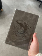 Koi Fish Engraved A5 Faux Leather Lined Notebook