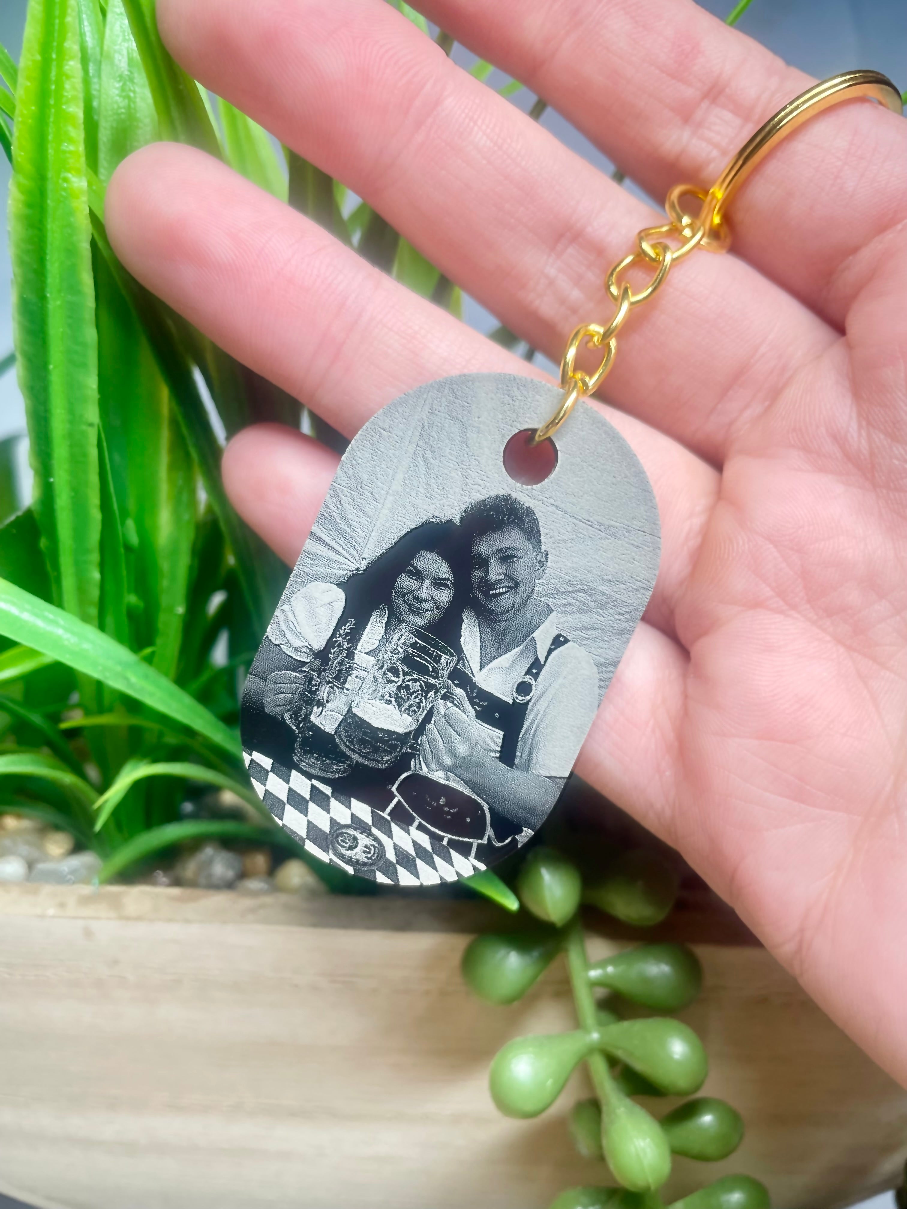 Personalised Acrylic Photo Keychain – Custom Photo & Handwritten Message