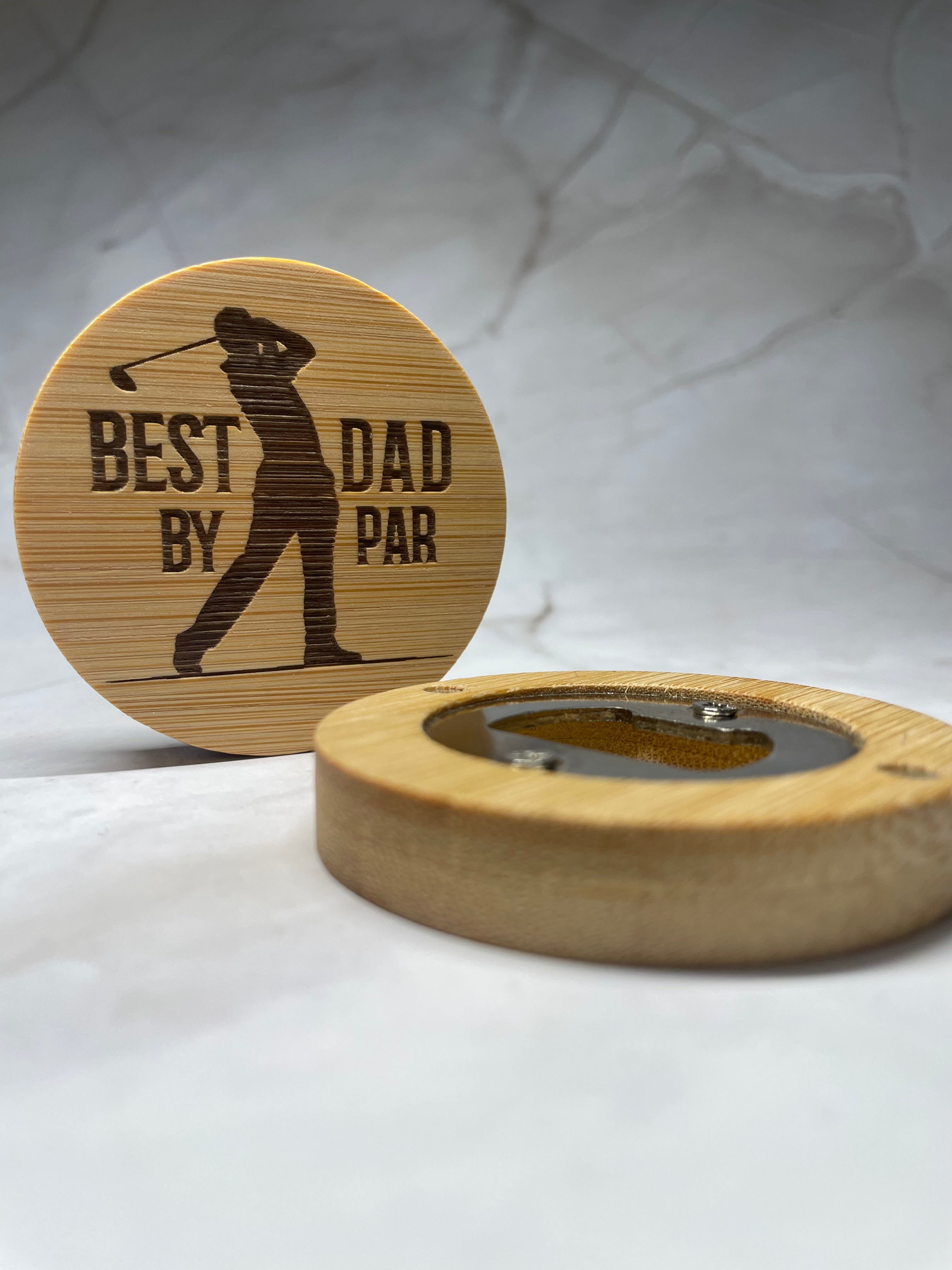 Engraved Bamboo Magnetic Bottle Opener – Dad Gift