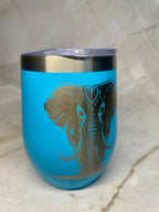 Elephant Engraved Stainless Steel Tumbler – Wildlife Drink Cup