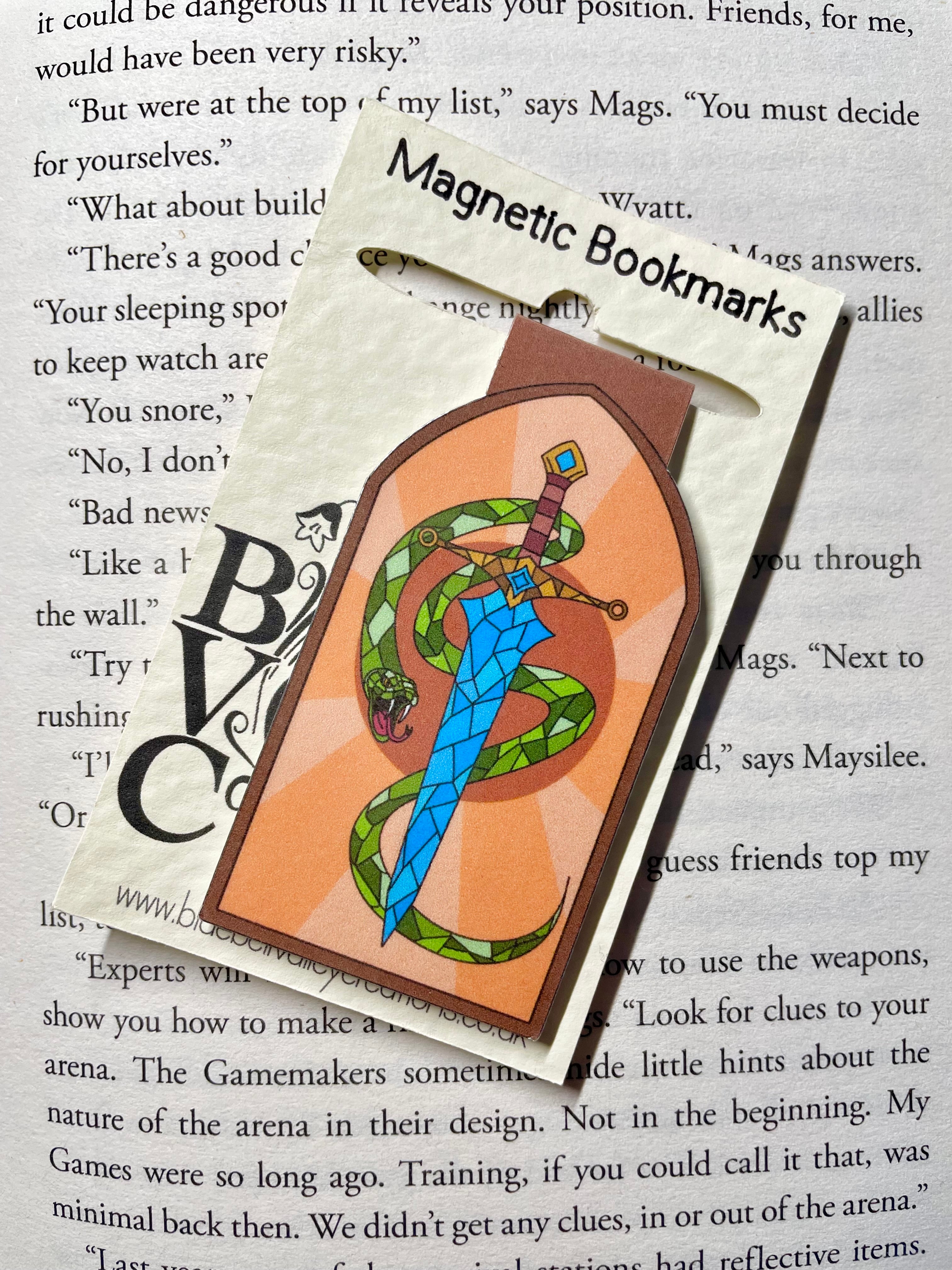 Stained Glass Snake And Sword- Magnetic Bookmark