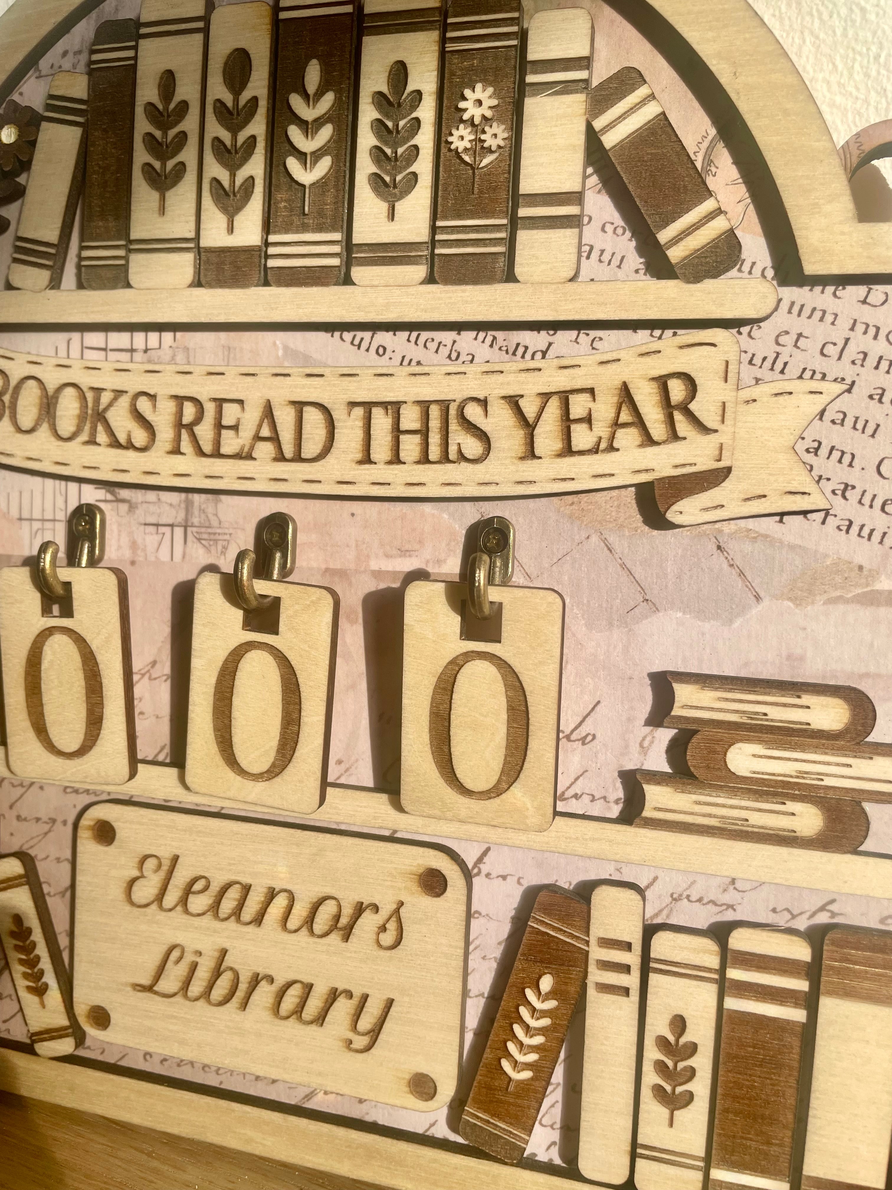 Personalised Books Read Tracker – Stand or Hanging Reading Counter Gift