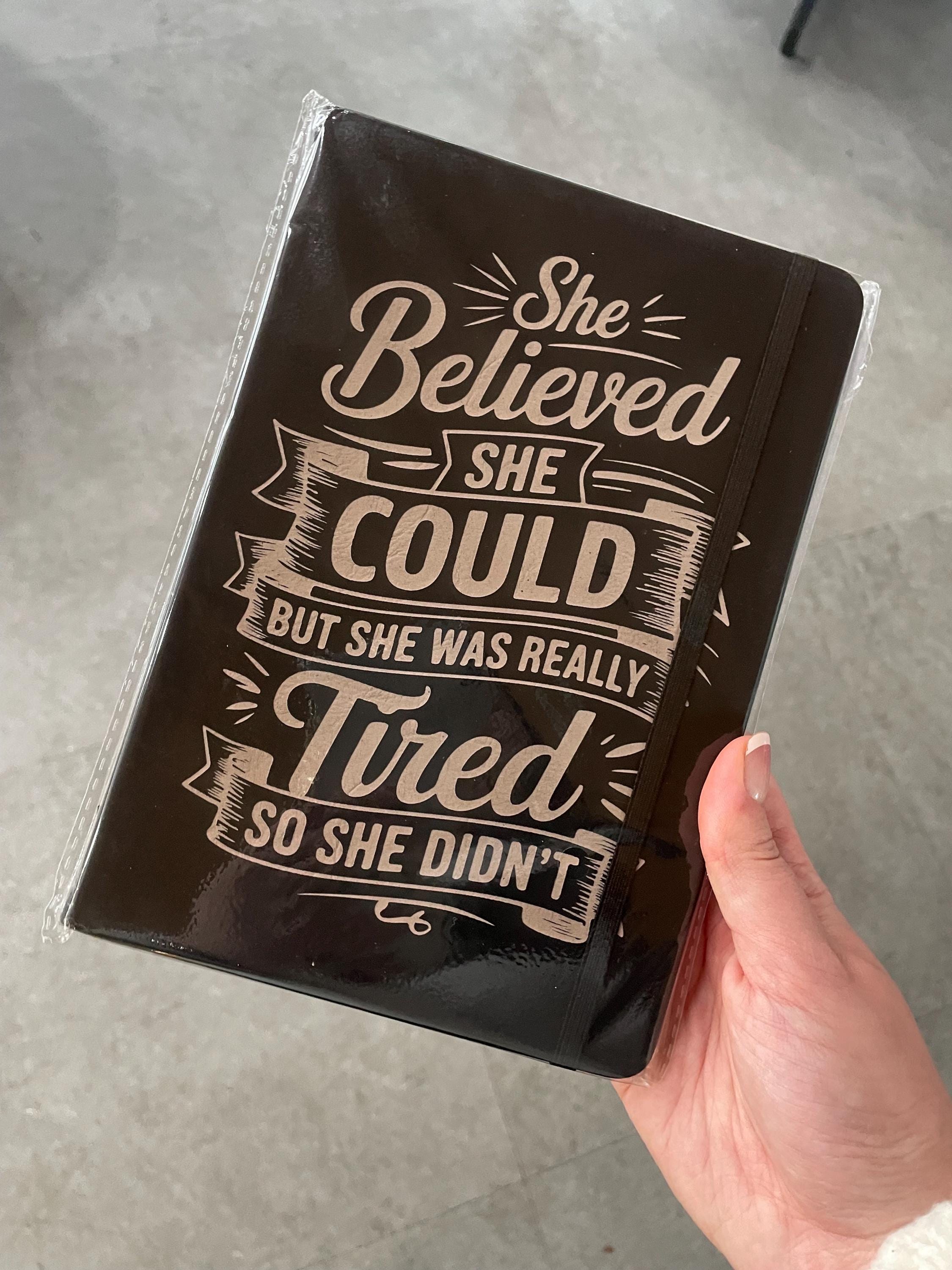 Very Tired- Engraved A5 Faux Leather Lined Notebook