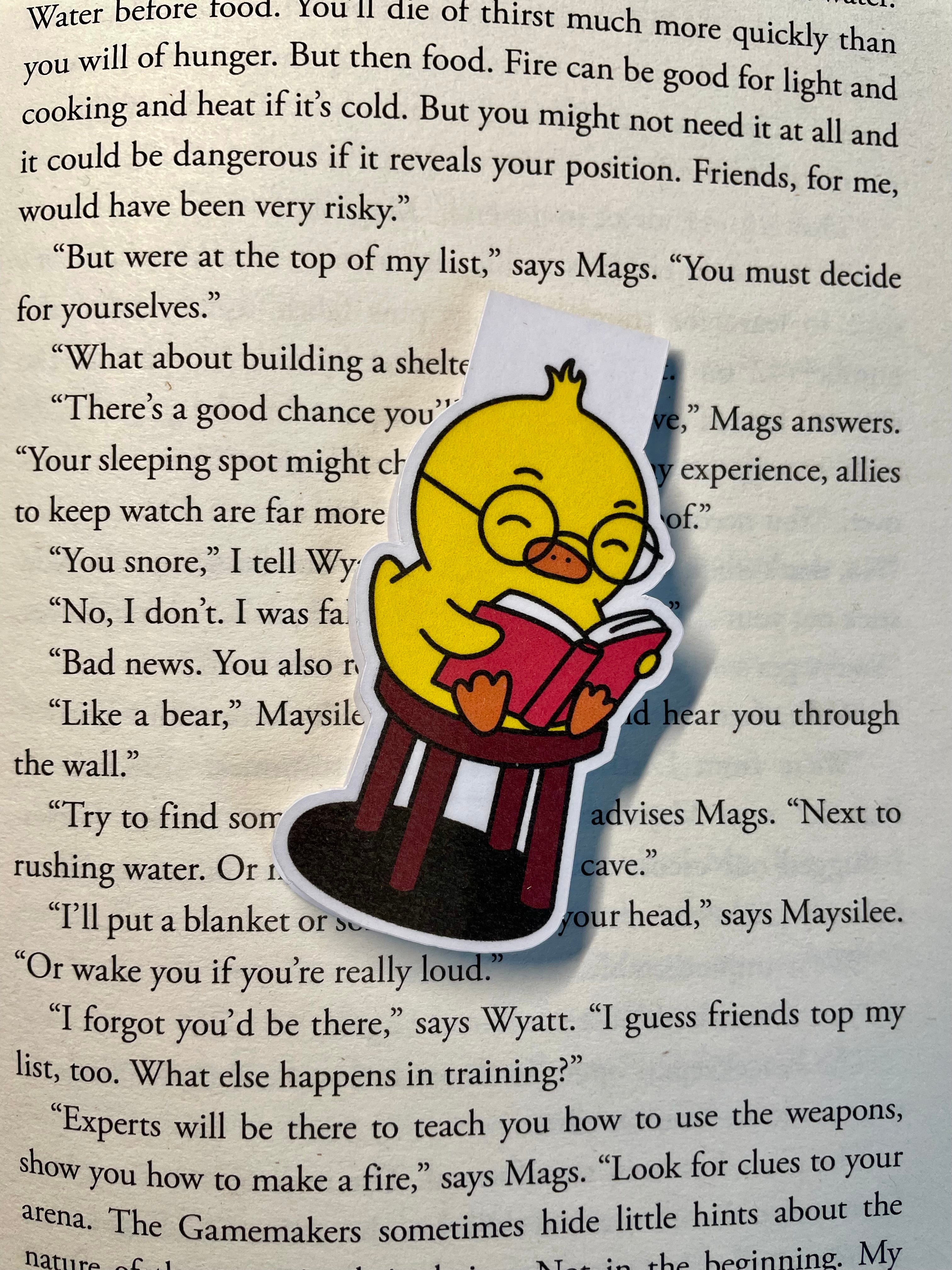 Yellow Chick Reading- Magnetic Bookmark