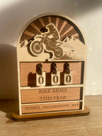 Personalised Ride Tracker with Number Tiles – Bike, Motocross or Motorbike Gift