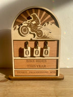 Personalised Ride Tracker with Number Tiles – Bike, Motocross or Motorbike Gift
