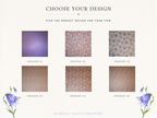 Design selection for Bluebell Valley Creations with six patterned designs.