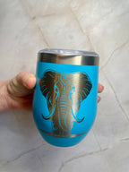 Elephant Engraved Stainless Steel Tumbler – Wildlife Drink Cup