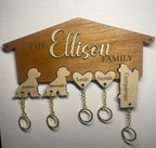 Personalised Wooden Family Key Holder – Custom Name or “Our Family” Key Rack