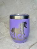 Horse Engraved Stainless Steel Tumbler – Equestrian Gift Cup