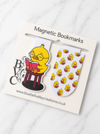 Magnetic chick bookmark set displayed on Bluebell Valley Creations backing card