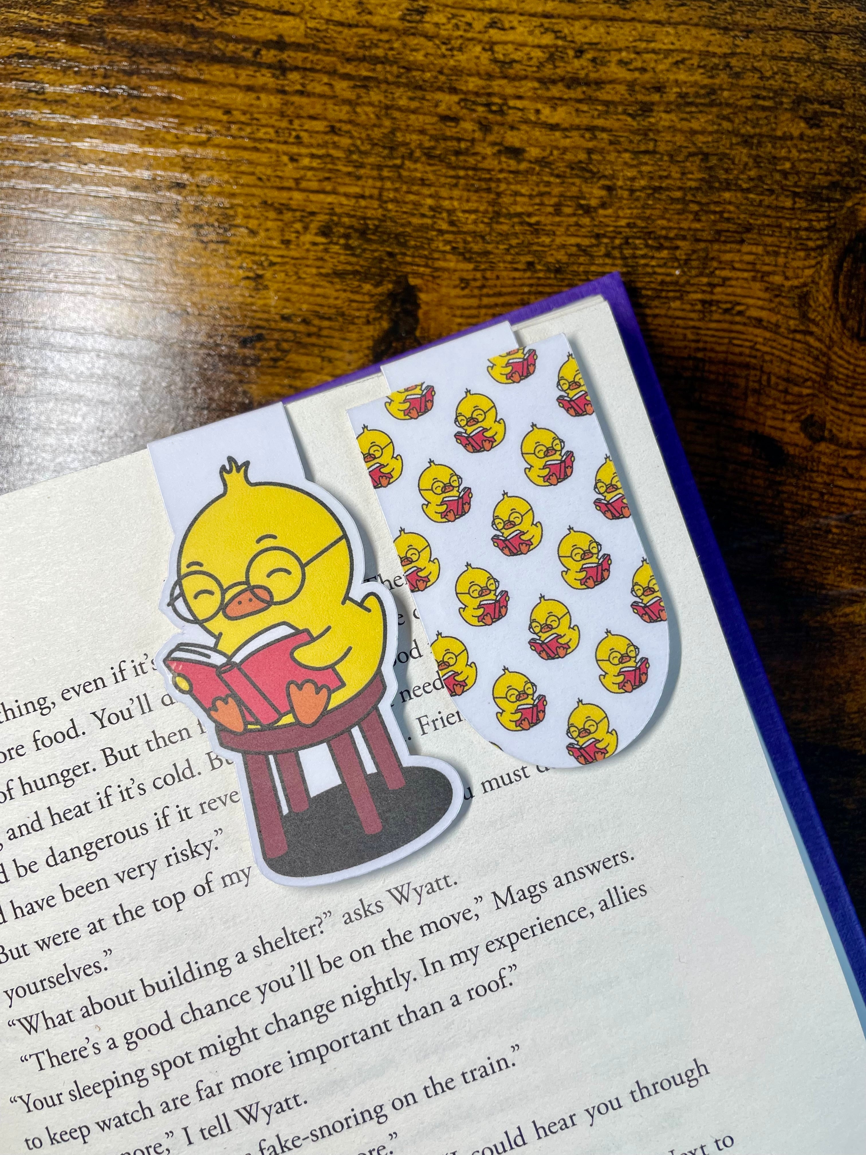 Yellow Chick Reading- Magnetic Bookmark