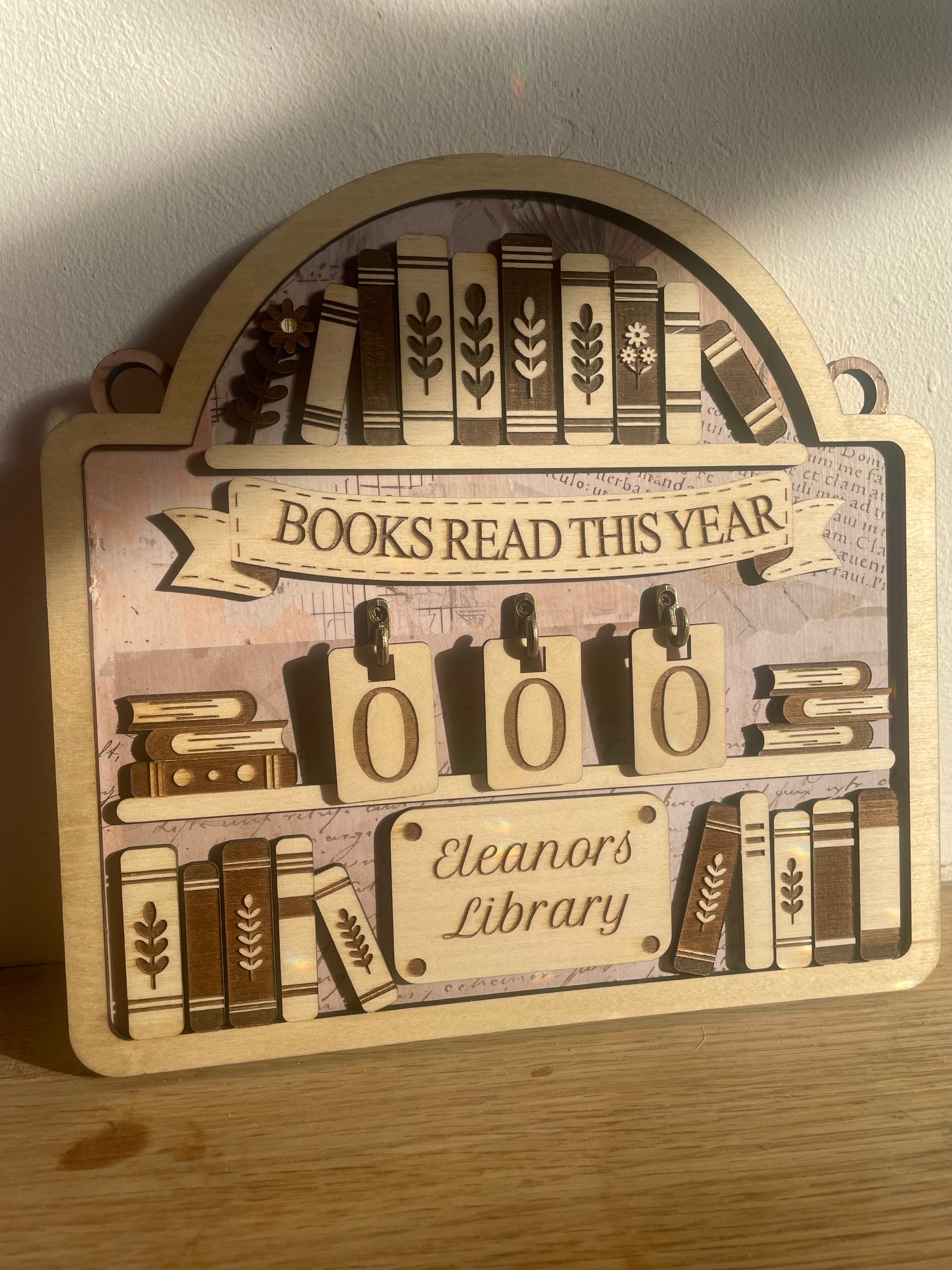 Personalised Books Read Tracker – Stand or Hanging Reading Counter Gift