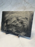 Sea Turtle Engraved Slate Plaque – Ocean Wildlife Laser Engraved Decor