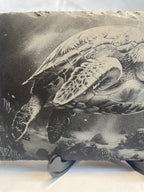 Sea Turtle Engraved Slate Plaque – Ocean Wildlife Laser Engraved Decor