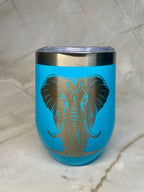 Elephant Engraved Stainless Steel Tumbler – Wildlife Drink Cup