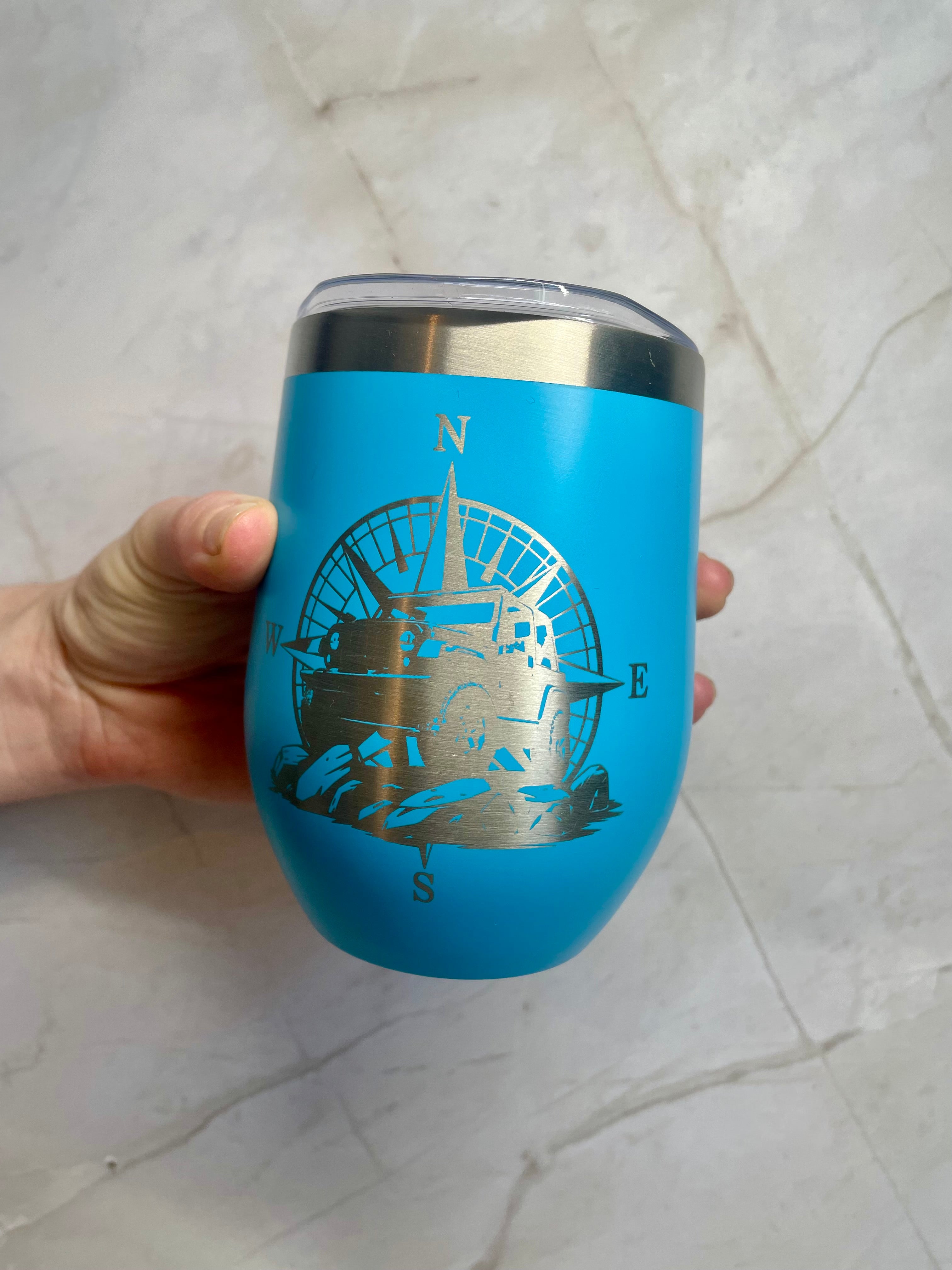 4x4 Compass Engraved Stainless Steel Tumbler – Off Road Adventure Cup