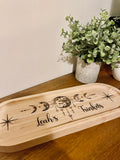Personalised Moon Phase Wooden Trinket Tray – Celestial Jewellery Dish