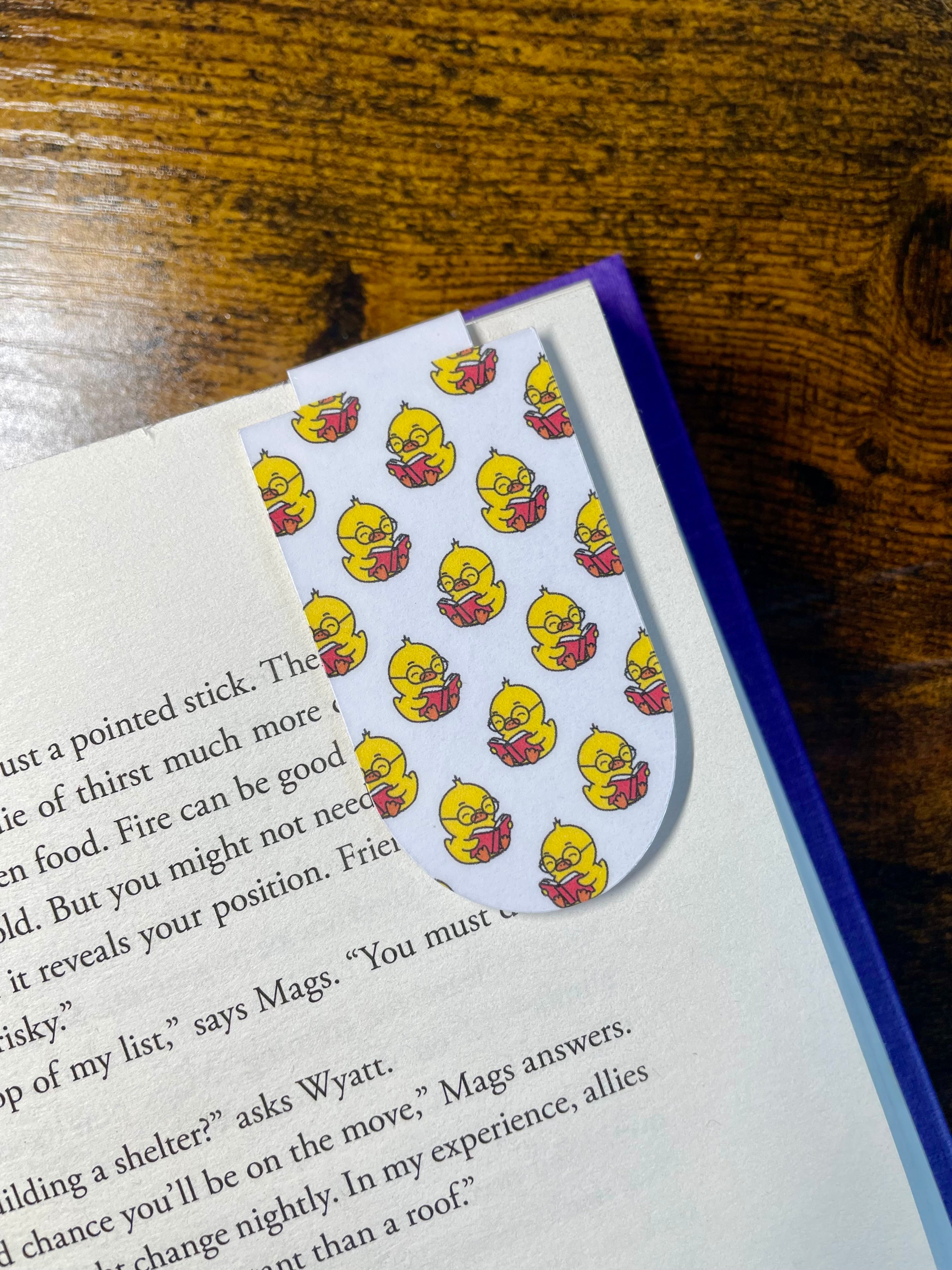 Yellow Chick Reading- Magnetic Bookmark